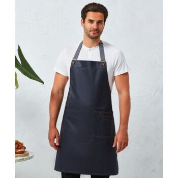 District waxed-look denim bib apron Thumbnail