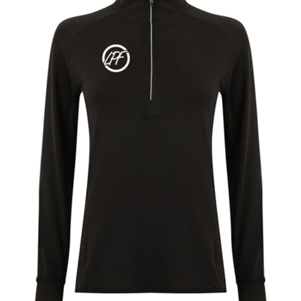 Ladies Long Sleeve Zip Neck Performance Top Thumbnail
