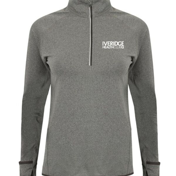 Ladies Long Sleeve Zip Neck Performance Top Thumbnail