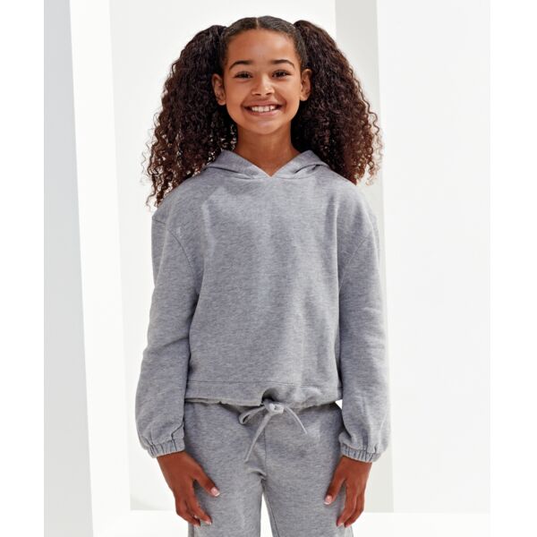 Kids recycled cropped oversize hoodie Thumbnail