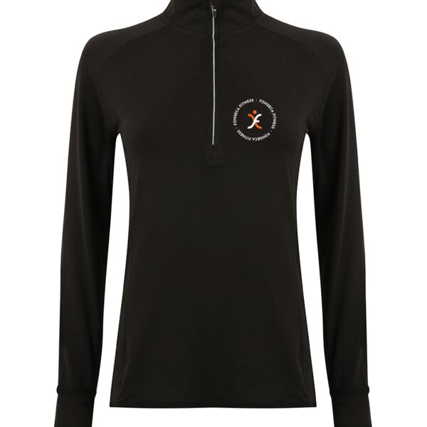 Ladies Long Sleeve Zip Neck Performance Top Thumbnail