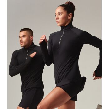 Tombo Long Sleeve Zip Neck Performance Top Thumbnail