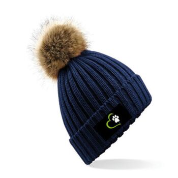 Faux Fur Pop Pom Chunky Beanie Thumbnail