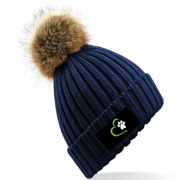 Faux Fur Pop Pom Chunky Beanie Thumbnail